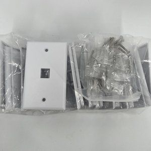 ICC 1-Gang Wall Switch Plate White Single 1-Port Ethernet LOT OF 25 Face Plates